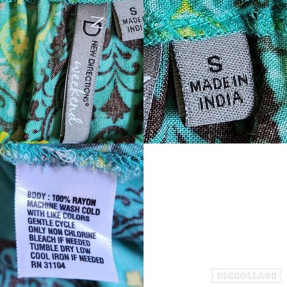 New Directions Weekend multicolor off the shoulder bell sleeve top sz S - Picture 10 of 10